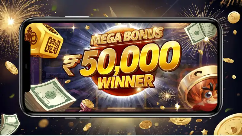 nogod 88 player unlocking Mega Bonus reward of ৳50,000 instantly on mobile gaming platform.