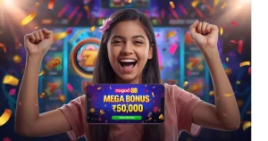 Player celebrating instant win on nogod 88 platform after receiving ৳50,000 Mega Bonus in Dhaka, Bangladesh.