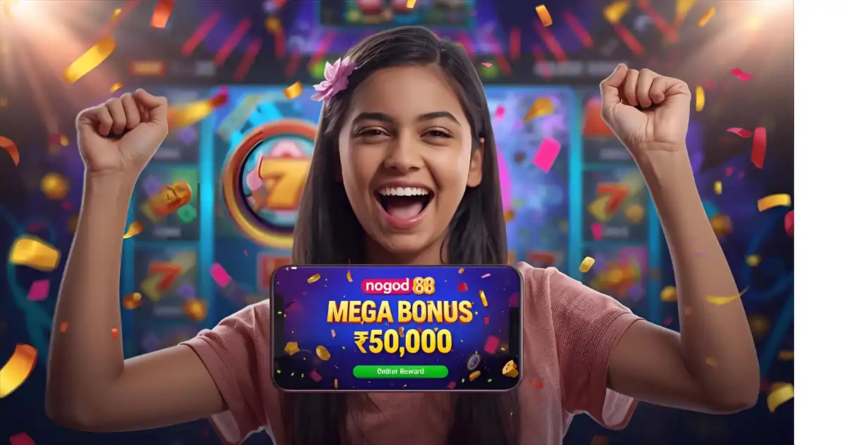 Player celebrating instant win on nogod 88 platform after receiving ৳50,000 Mega Bonus in Dhaka, Bangladesh.