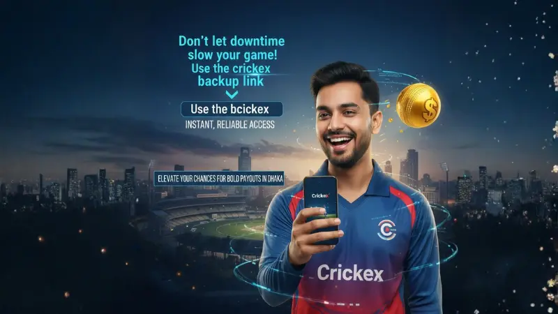 Excited player celebrating winnings through Crickex backup link
